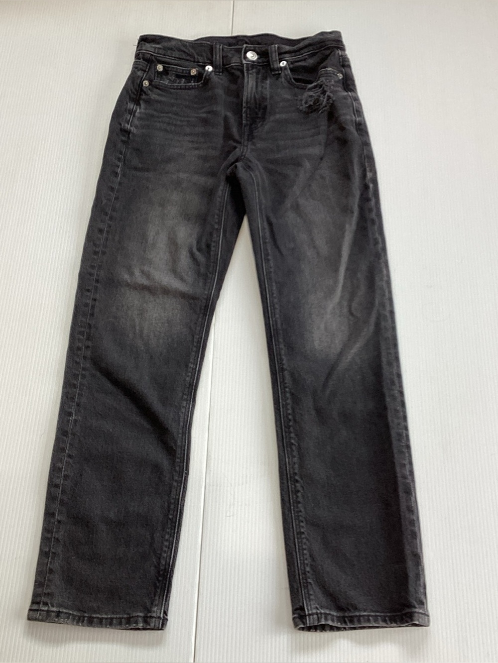 American Eagle Black Jeans super high rise ankle straight Size 0 Regular